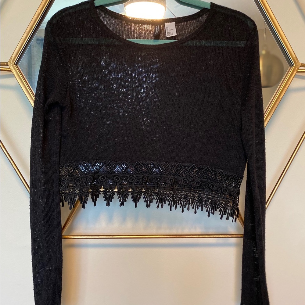Medium H&M sheer light knit crop top